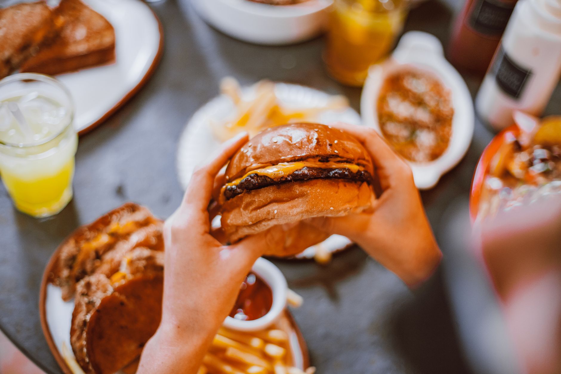 burger in hands
